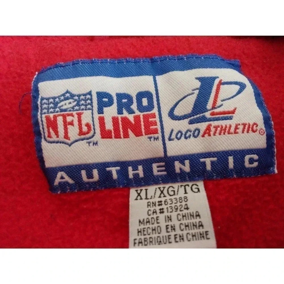 Vintage Kansas City Chiefs 1/4 Zip Fleece Jacket Pro Line Logo Athletic XL - Picture 5 of 11
